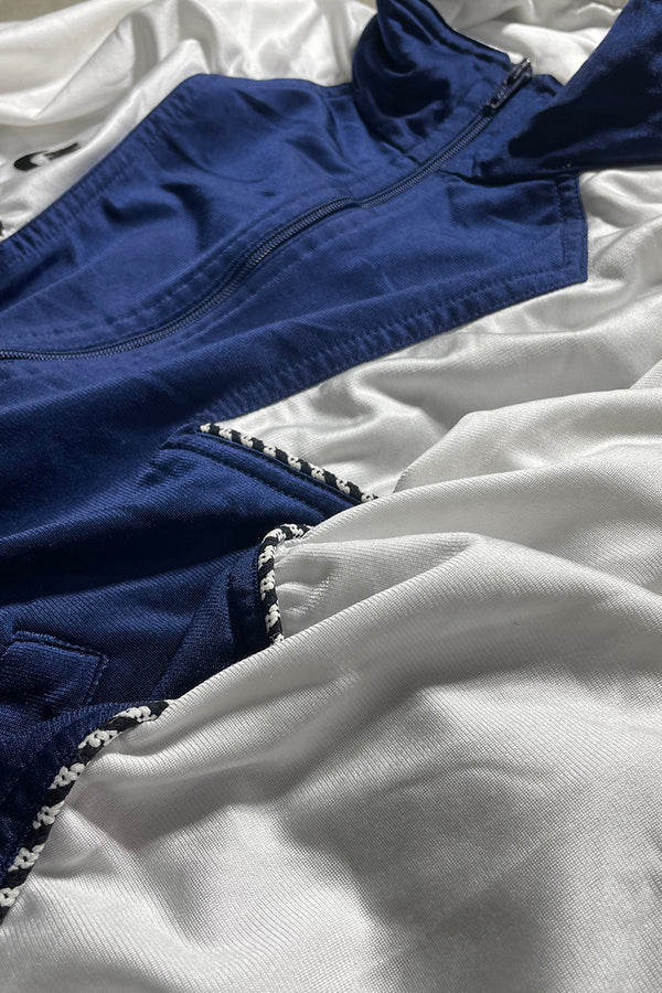80'S ZIP UP TRACK JACKET / NAVY [SIZE: S USED]