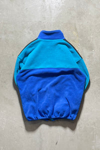 90'S ZIP UP REVERSIBLE FLEECE JACKET / BLUE [SIZE: XL USED]