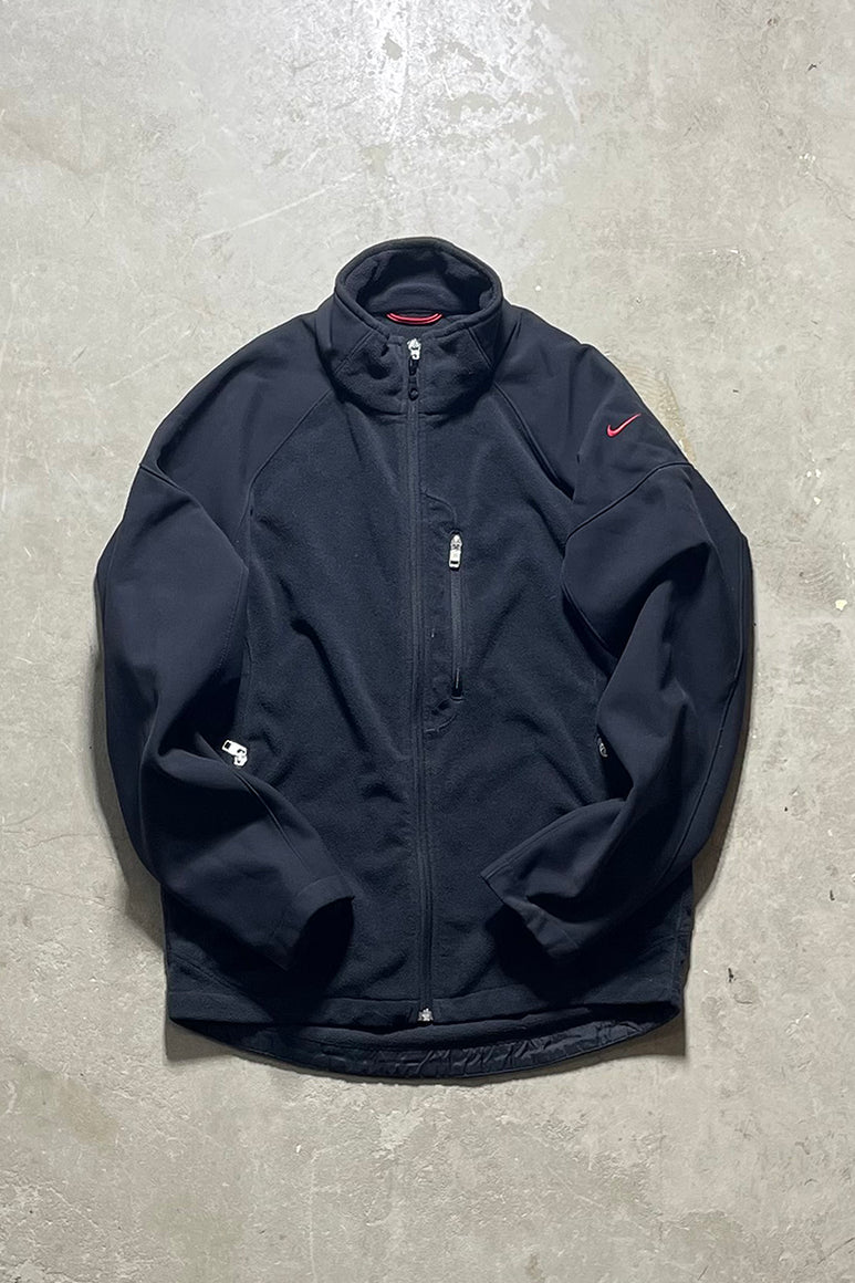 Y2K EARLY 00'S ZIP FLEECE JACKET / BLACK [SIZE: S USED]