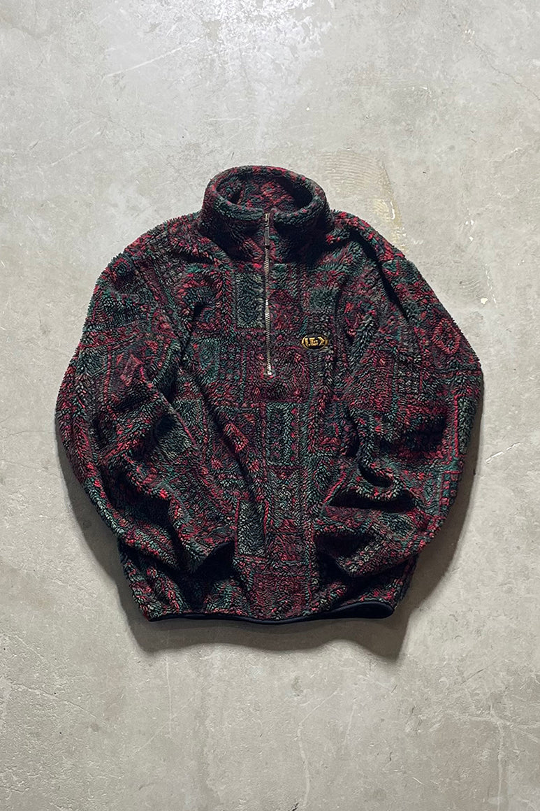 Y2K EARLY 00'S HALF ZIP PULLOVER FLEECE JACKET / MULTI [SIZE: S USED]