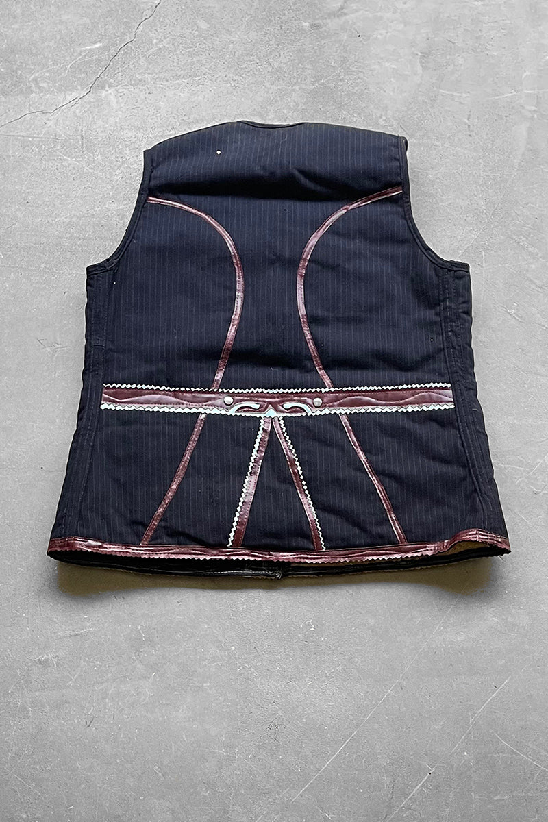 70-80s WOOL BOA VEST / NAVY [SIZE: XL USED]