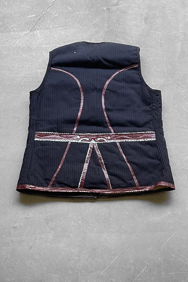 70-80s WOOL BOA VEST / NAVY [SIZE: XL USED]