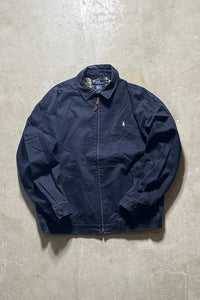 90'S COTTON ZIP UP JACKET / NAVY [SIZE: L USED]