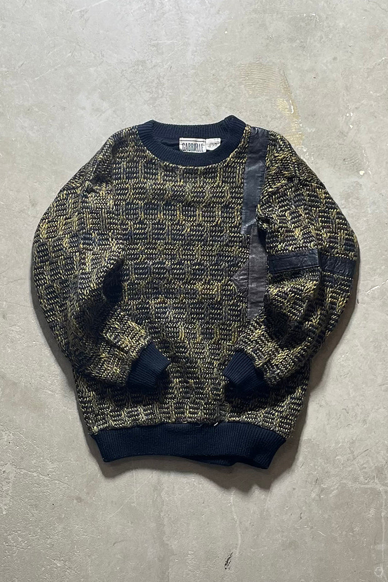 80'S ACRYLIC SWEATER / YELLOW [SIZE: M USED]