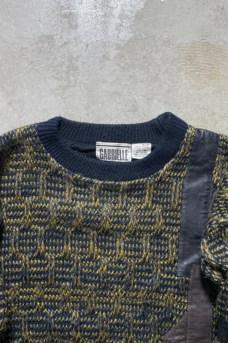 80'S ACRYLIC SWEATER / YELLOW [SIZE: M USED]