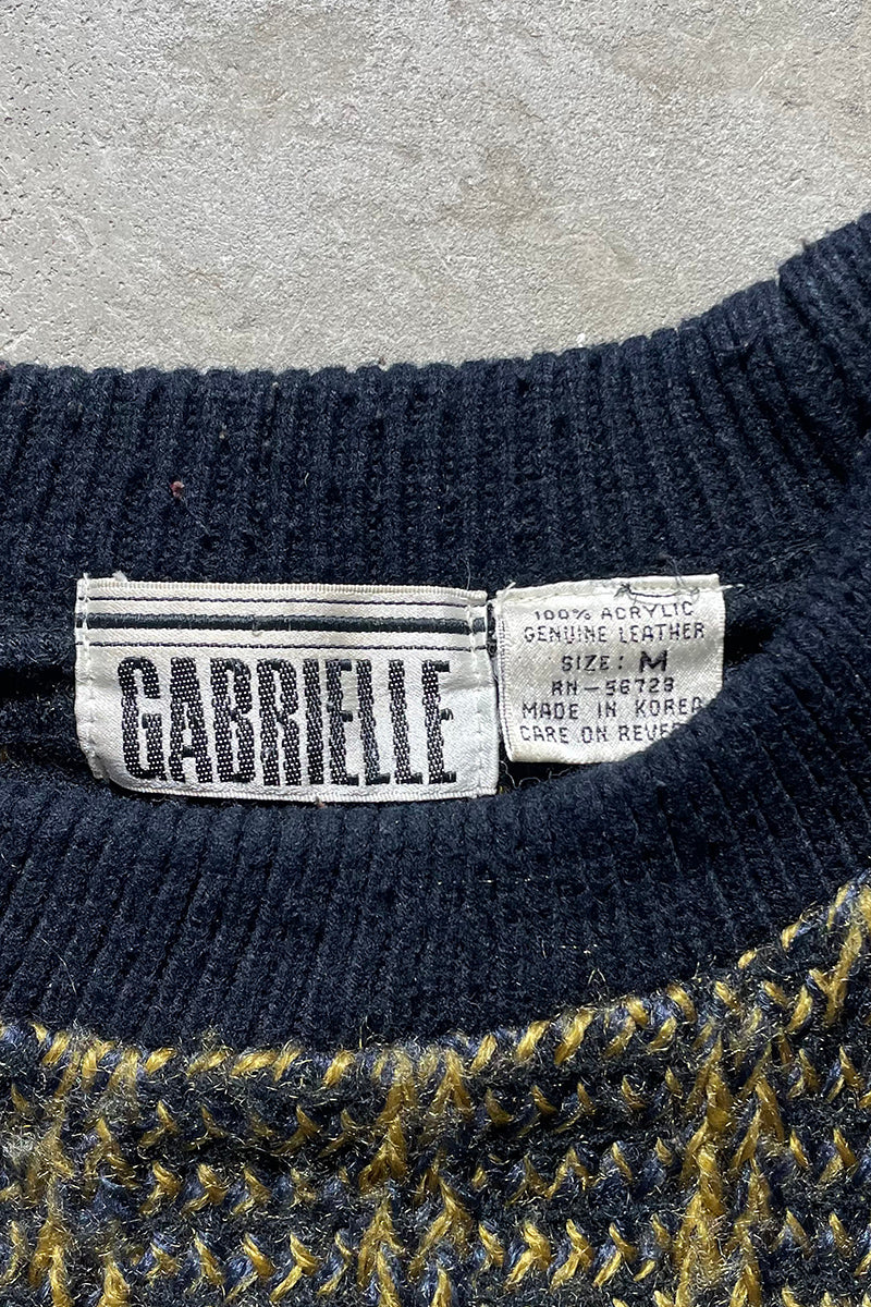 80'S ACRYLIC SWEATER / YELLOW [SIZE: M USED]