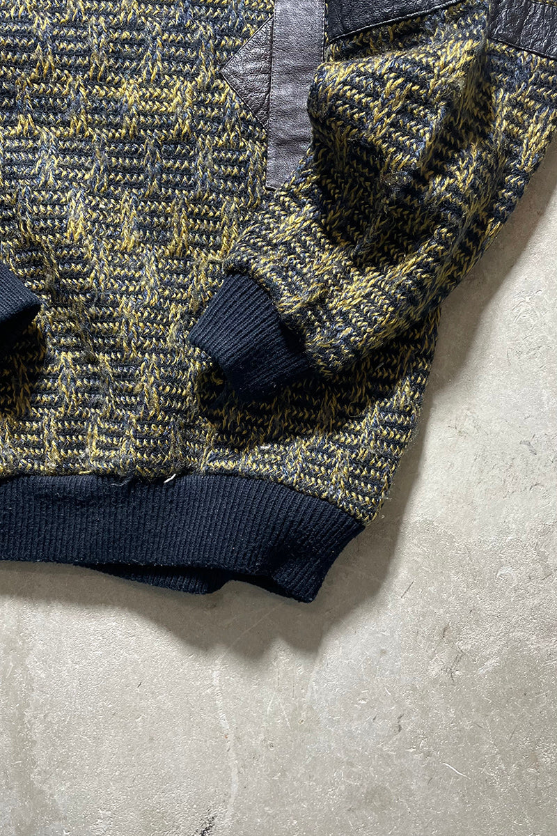 80'S ACRYLIC SWEATER / YELLOW [SIZE: M USED]