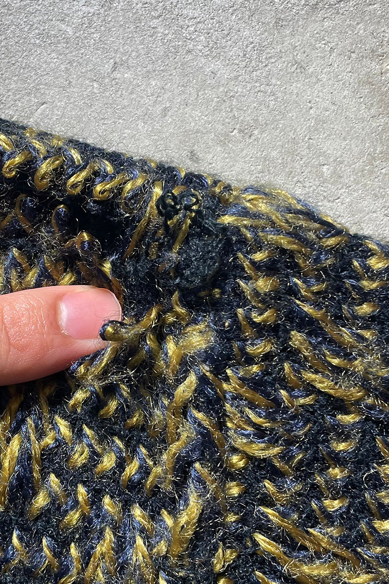 80'S ACRYLIC SWEATER / YELLOW [SIZE: M USED]