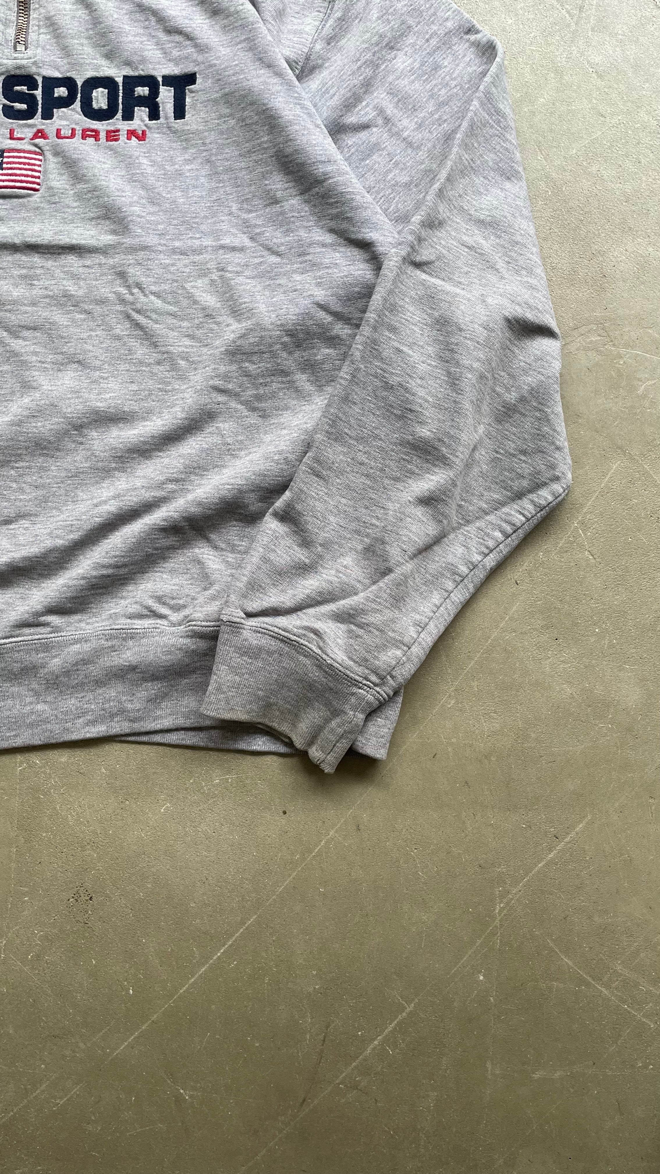 Y2K EARLY 00'S HALF ZIP SWEATSHIRT / GREY [SIZE: L USED]