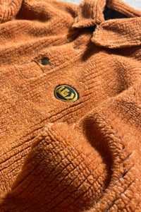 Y2K EARLY 00'S HALF BUTTON PULLOVER FLEECE / ORANGE  [SIZE: M USED]