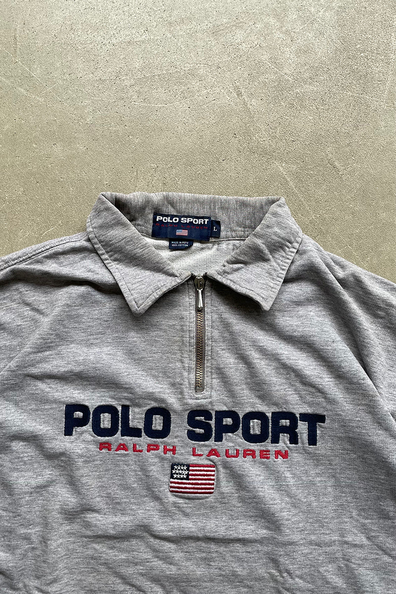 Y2K EARLY 00'S HALF ZIP SWEATSHIRT / GREY [SIZE: L USED]