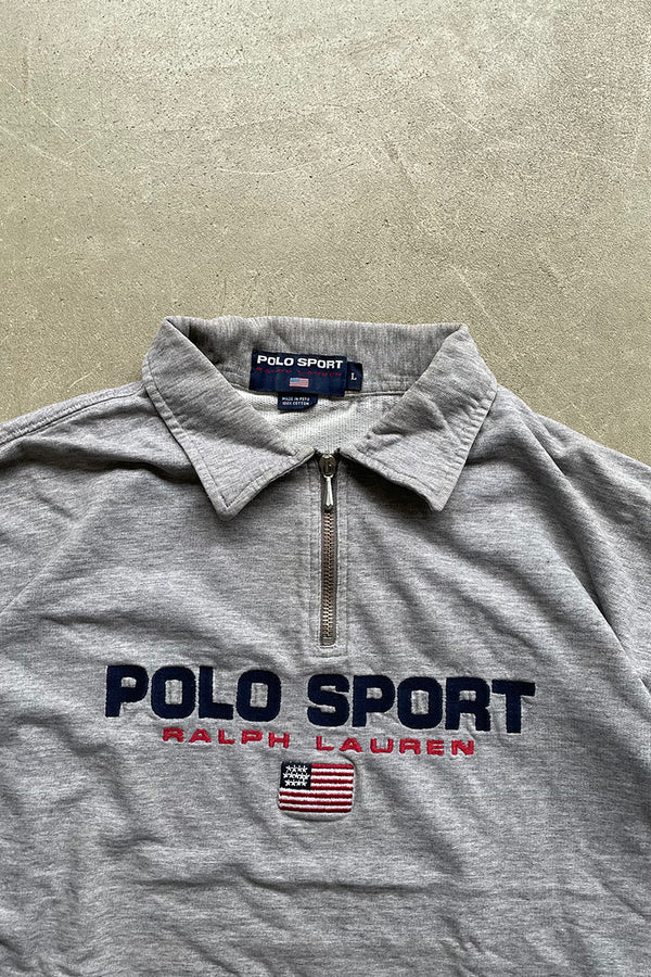 Y2K EARLY 00'S HALF ZIP SWEATSHIRT / GREY [SIZE: L USED]