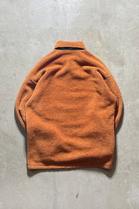 Y2K EARLY 00'S HALF BUTTON PULLOVER FLEECE / ORANGE  [SIZE: M USED]