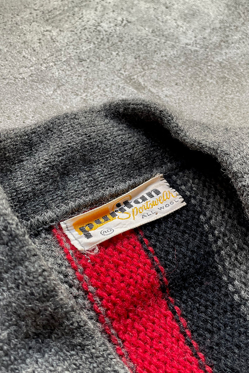 70'S WOOL STRIPE CARDIGAN / STRIPE [SIZE: 40 (equivalent to S) USED]