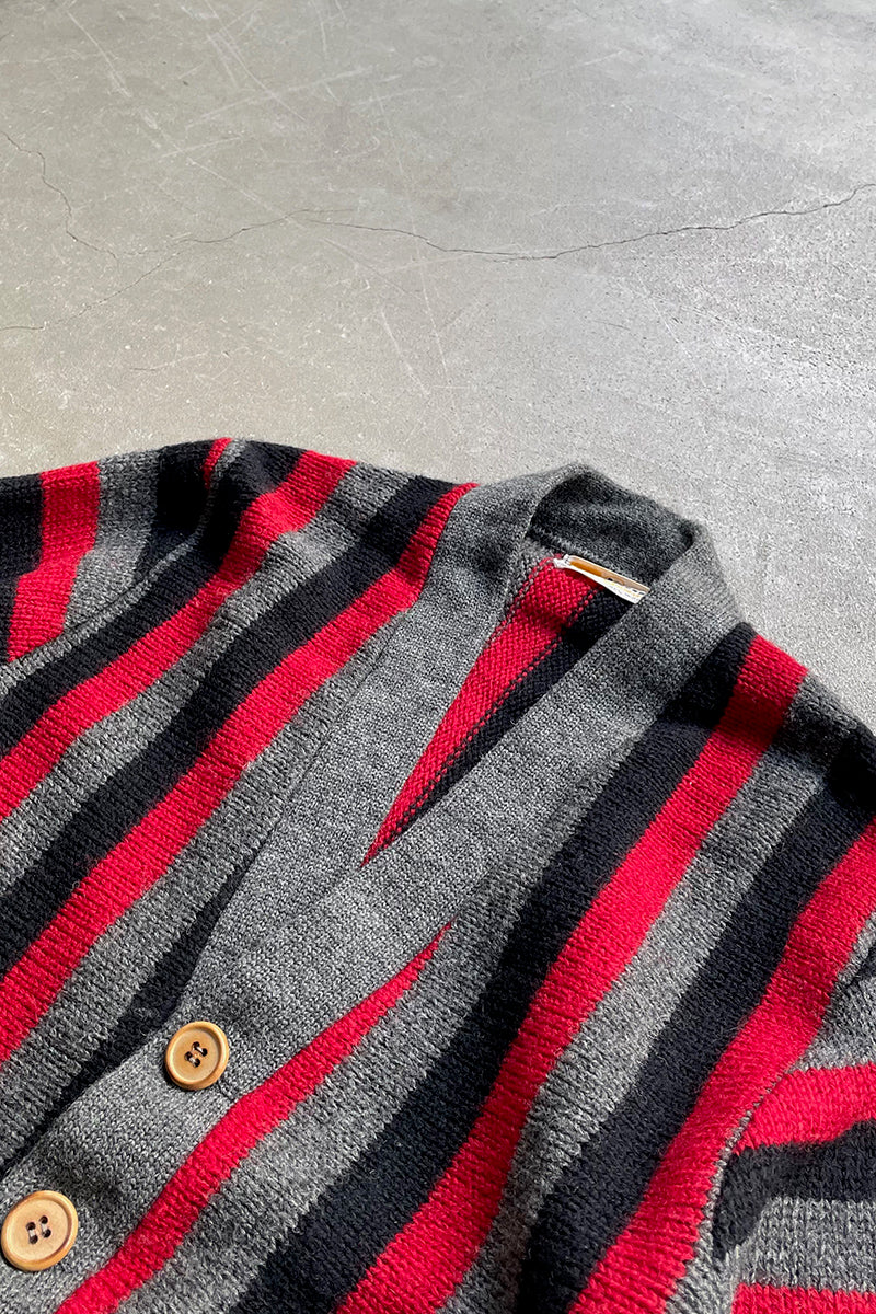 70'S WOOL STRIPE CARDIGAN / STRIPE [SIZE: 40 (equivalent to S) USED]