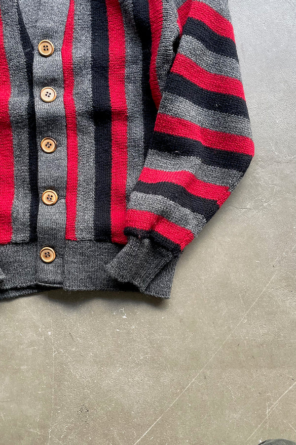 70'S WOOL STRIPE CARDIGAN / STRIPE [SIZE: 40 (equivalent to S) USED]