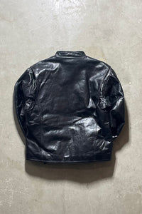 90'S SINGLE RIDER LEATHER JACKET / BLACK [SIZE: L USED]