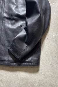 ZIP UP LAMBSKIN LEATHER JACKET / BLACK [SIZE: L USED]