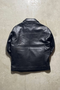 ZIP UP LAMBSKIN LEATHER JACKET / BLACK [SIZE: L USED]