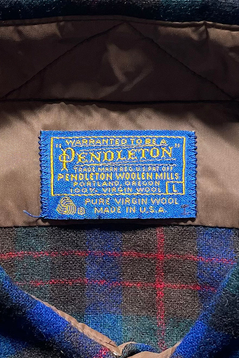 MADE IN USA 70'S L/S VIRGIN WOOL CHECK SHIRT / CHECK [SIZE: L USED]