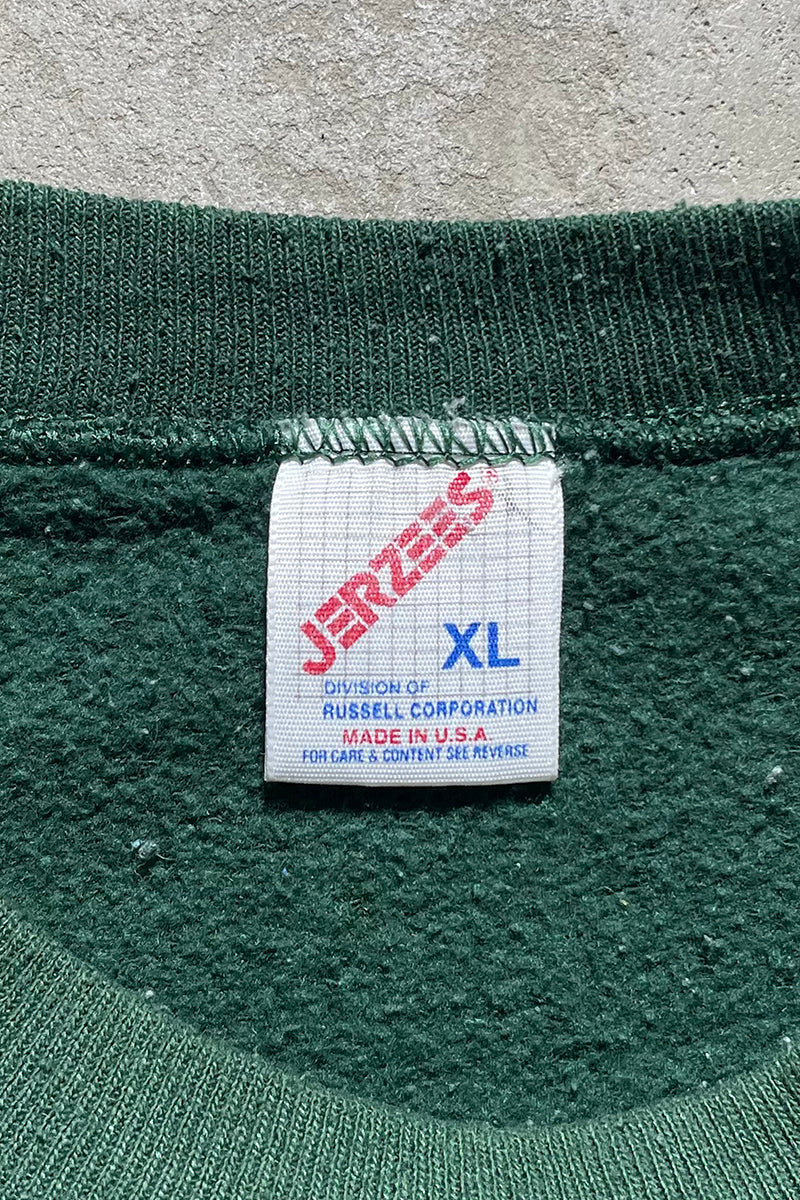 MADE IN USA 90'S LION ANIMAL SWEATSHIRT / GREEN [SIZE: XL USED]