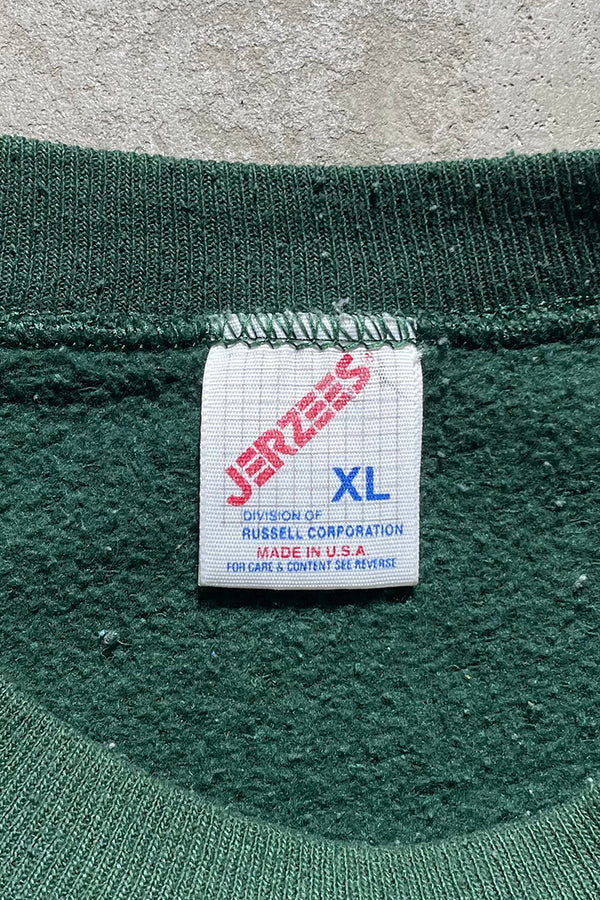 MADE IN USA 90'S LION ANIMAL SWEATSHIRT / GREEN [SIZE: XL USED]