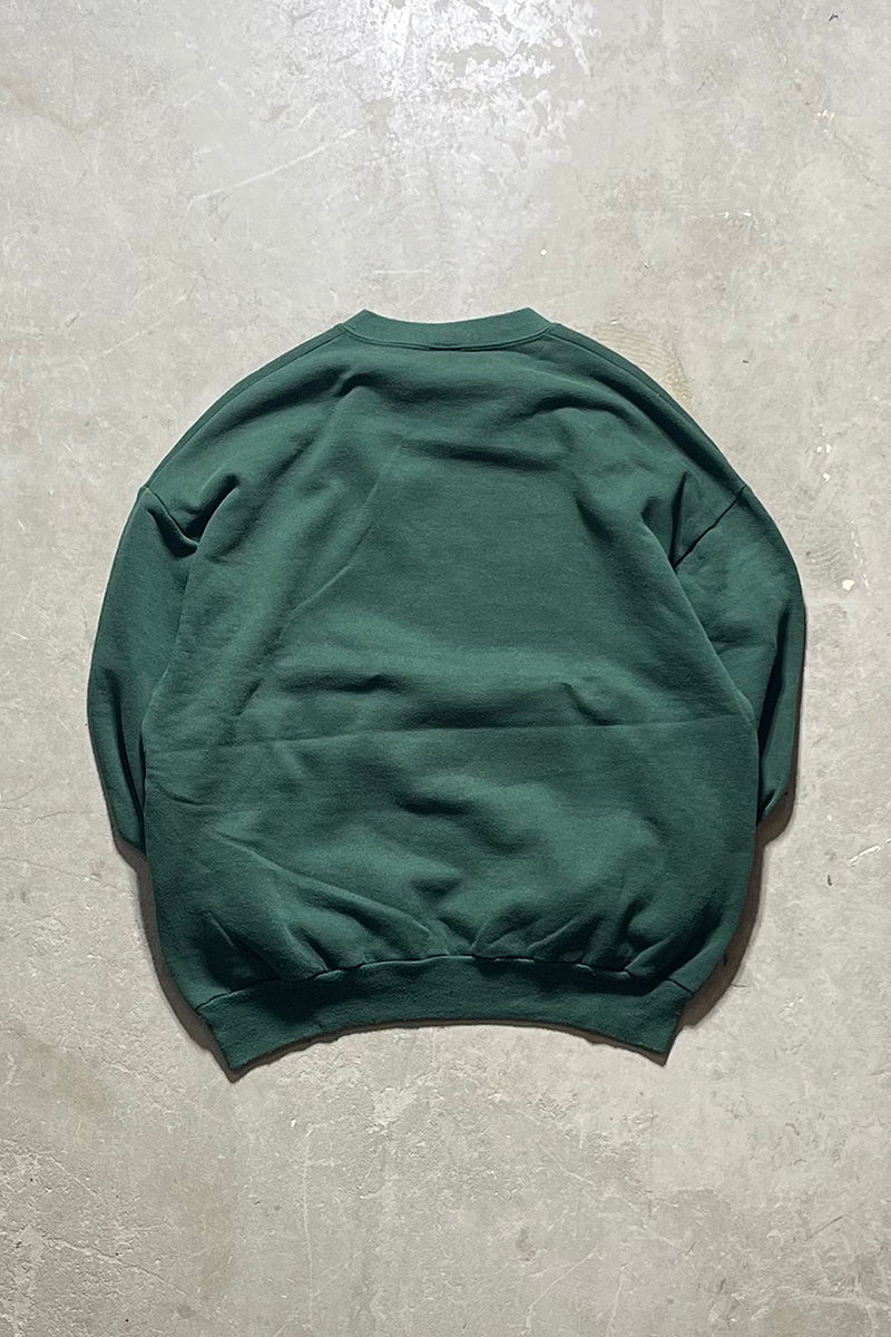 MADE IN USA 90'S LION ANIMAL SWEATSHIRT / GREEN [SIZE: XL USED]