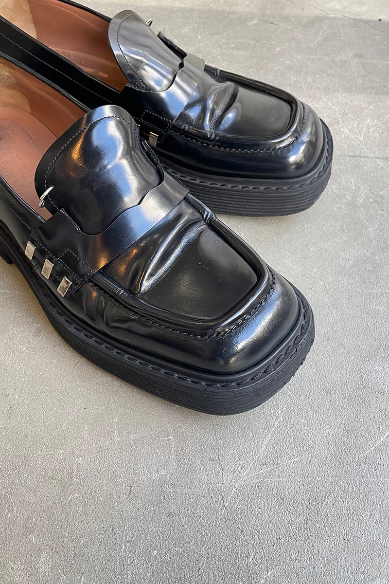 MADE IN ITALY LEATHER LOAFER / BLACK [SIZE: 42 USED]