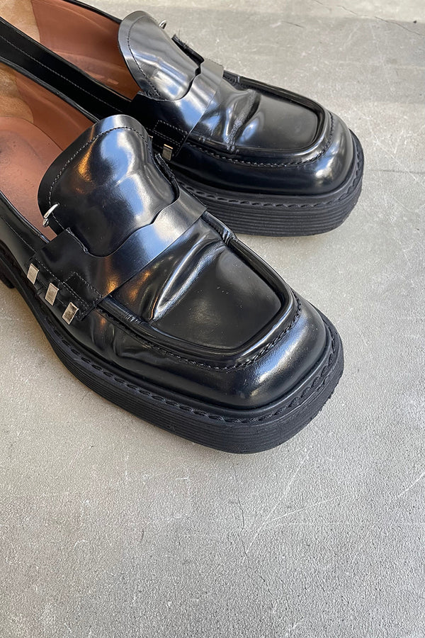 MADE IN ITALY LEATHER LOAFER / BLACK [SIZE: 42 USED]
