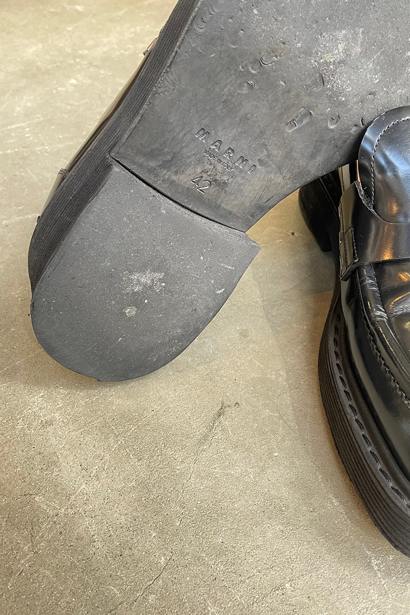MADE IN ITALY LEATHER LOAFER / BLACK [SIZE: 42 USED]