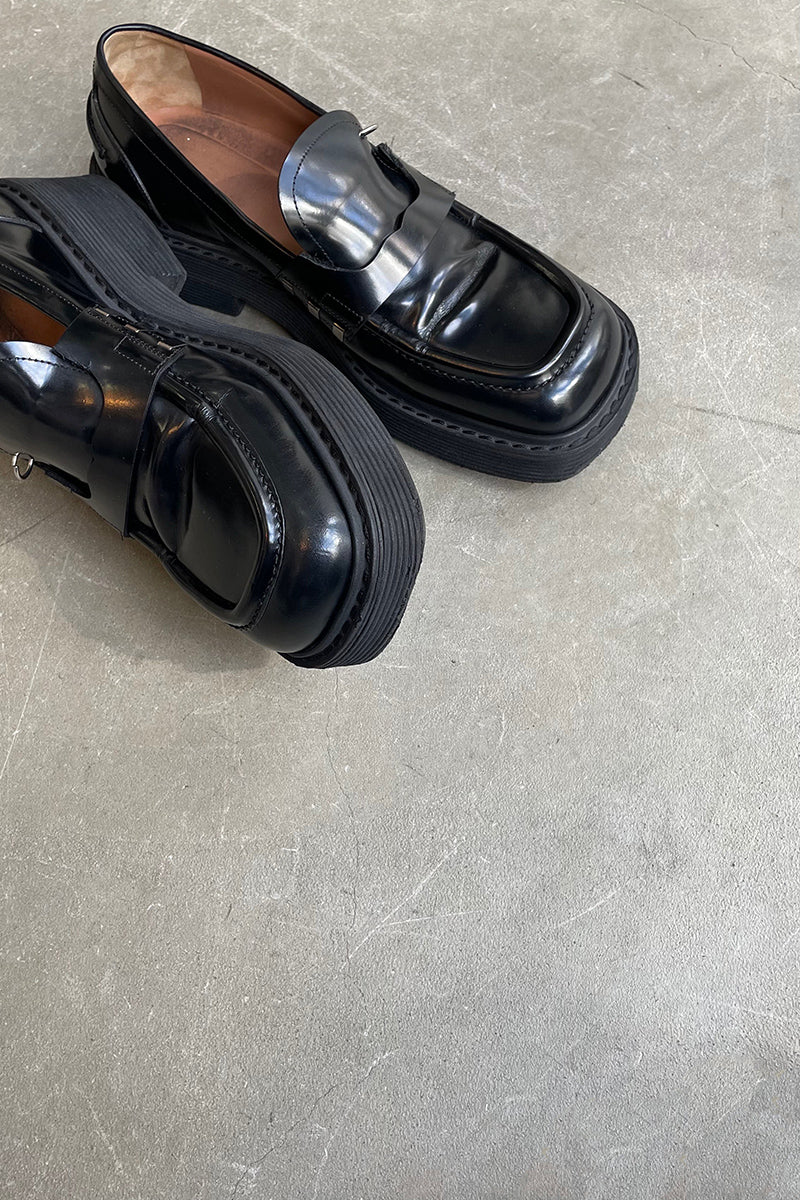 MADE IN ITALY LEATHER LOAFER / BLACK [SIZE: 42 USED]