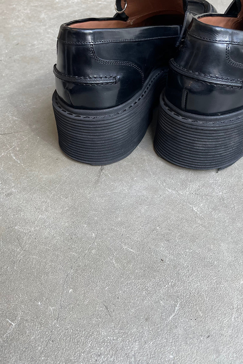 MADE IN ITALY LEATHER LOAFER / BLACK [SIZE: 42 USED]