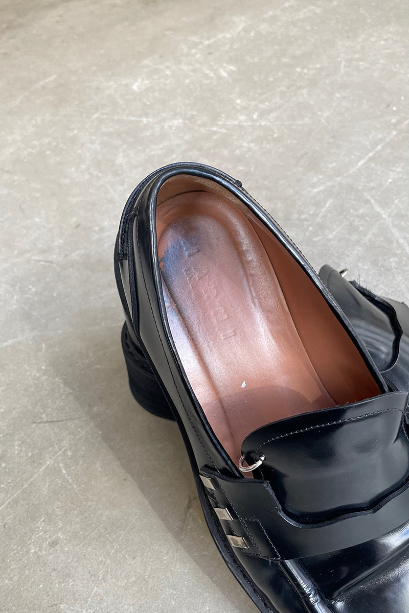 MADE IN ITALY LEATHER LOAFER / BLACK [SIZE: 42 USED]