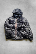 画像をギャラリービューアに読み込む, 90&#39;S RIPSTOP NYLON HOODED DOWN JACKET  / BLACK [SIZE: XL USED]
