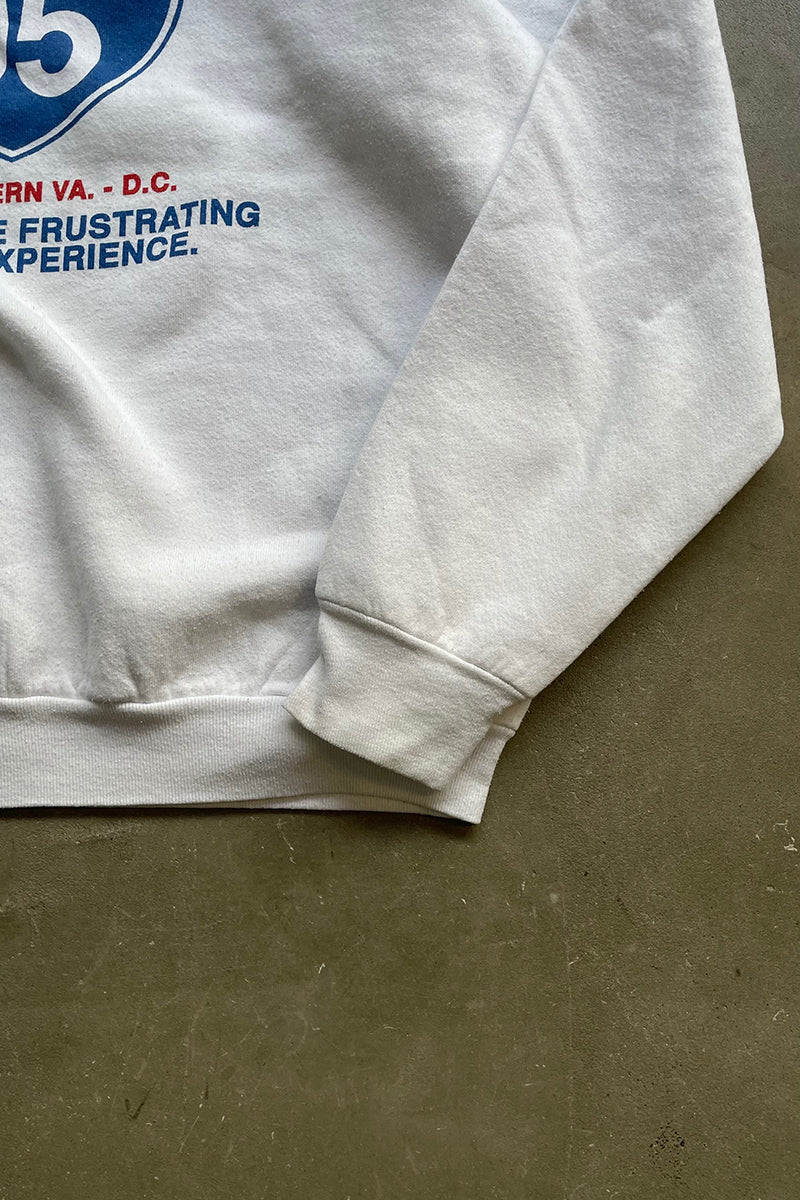 MADE IN USA 90'S I HATE THE WAIT MESSAGE SWEATSHIRT / WHITE [SIZE: XL USED]