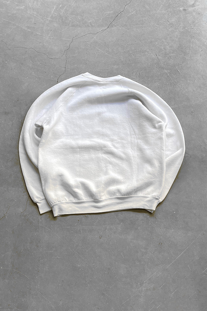 MADE IN USA 90'S I HATE THE WAIT MESSAGE SWEATSHIRT / WHITE [SIZE: XL USED]