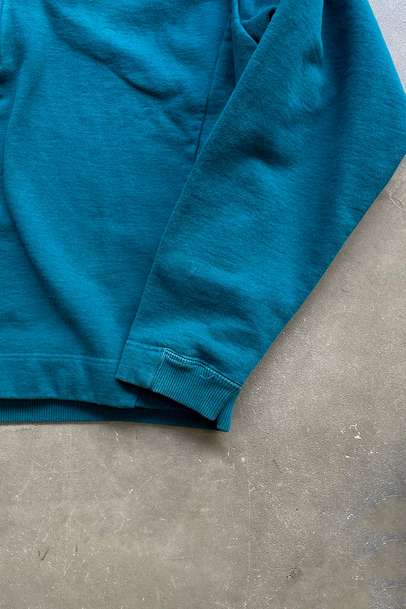 90'S HALF-ZIP HOODIE SWEATSHIRT / GREEN [SIZE: M USED]