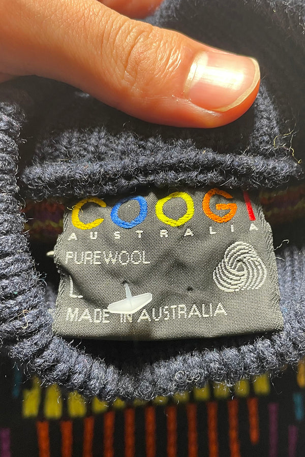 MADE IN AUSTRALIA 90'S DESIGN SWEATER / MULTI [SIZE: L USED]