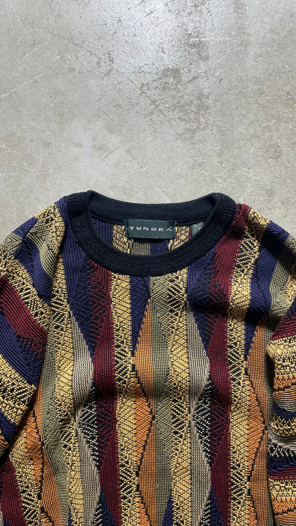 MADE IN CANADA 90s 3D KNIT SWEATER / MULTI [SIZE: L USED]