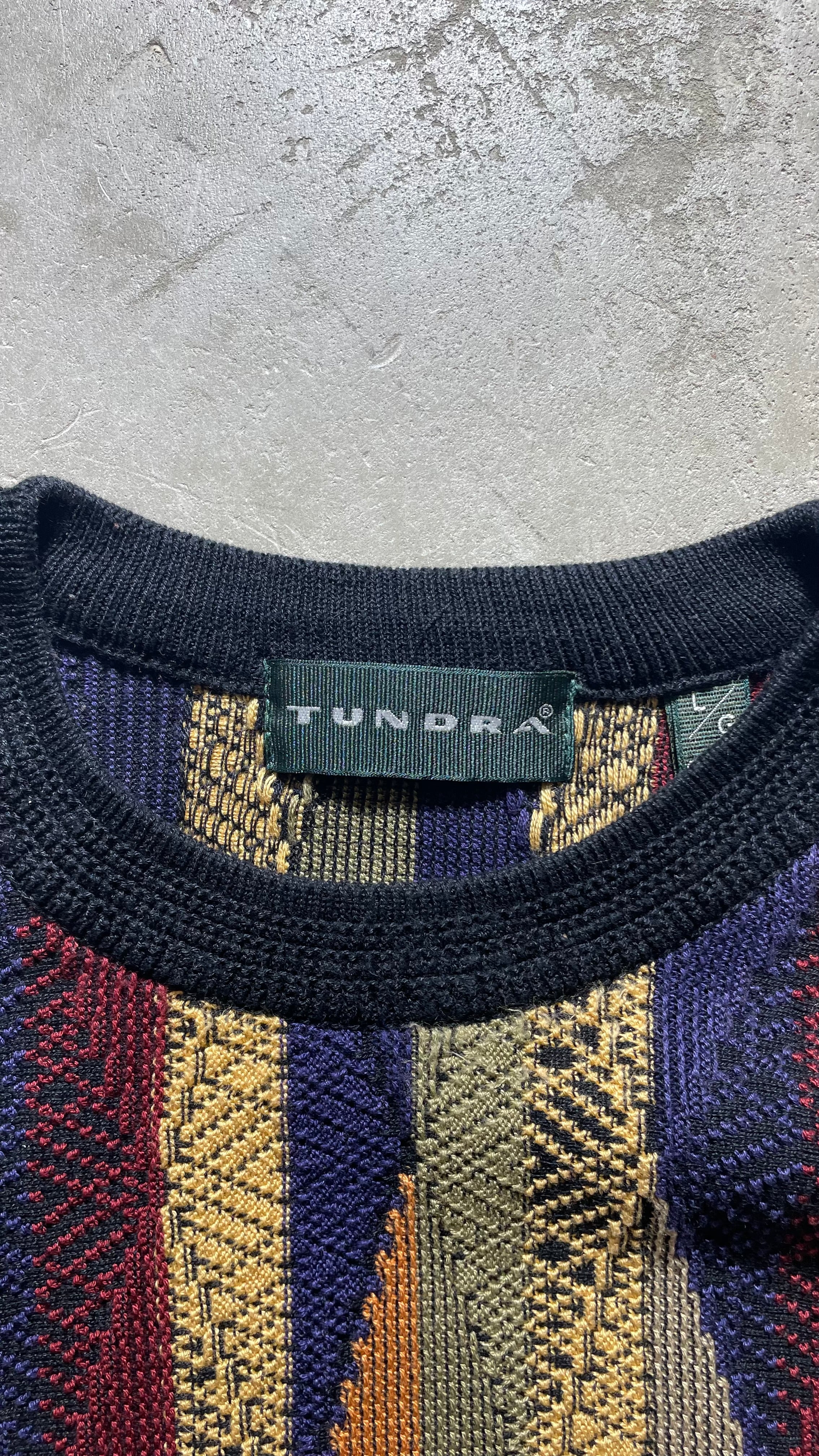 MADE IN CANADA 90s 3D KNIT SWEATER / MULTI [SIZE: L USED]