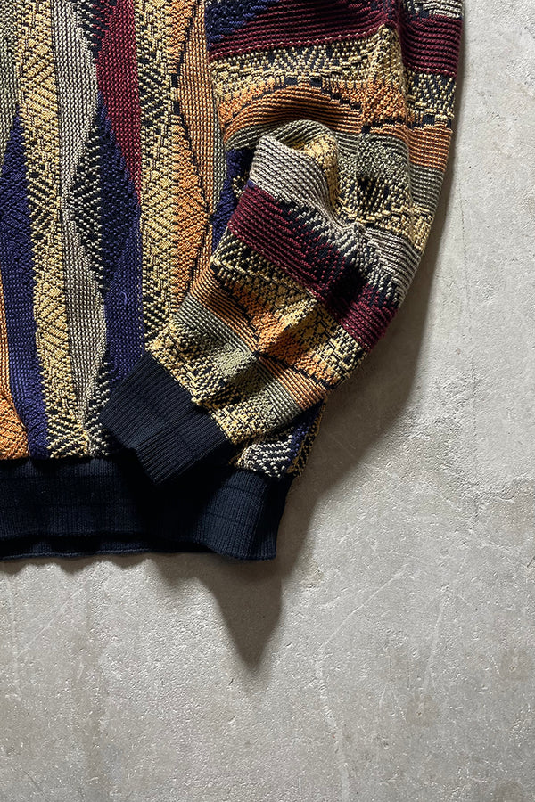 MADE IN CANADA 90s 3D KNIT SWEATER / MULTI [SIZE: L USED]