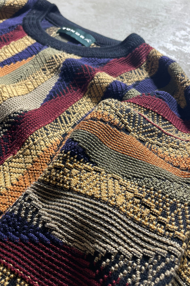 MADE IN CANADA 90s 3D KNIT SWEATER / MULTI [SIZE: L USED]