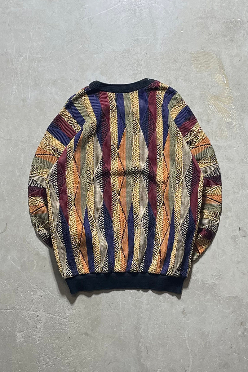 MADE IN CANADA 90s 3D KNIT SWEATER / MULTI [SIZE: L USED]