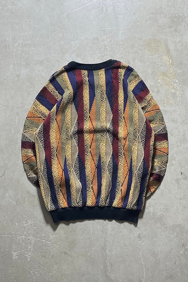 MADE IN CANADA 90s 3D KNIT SWEATER / MULTI [SIZE: L USED]