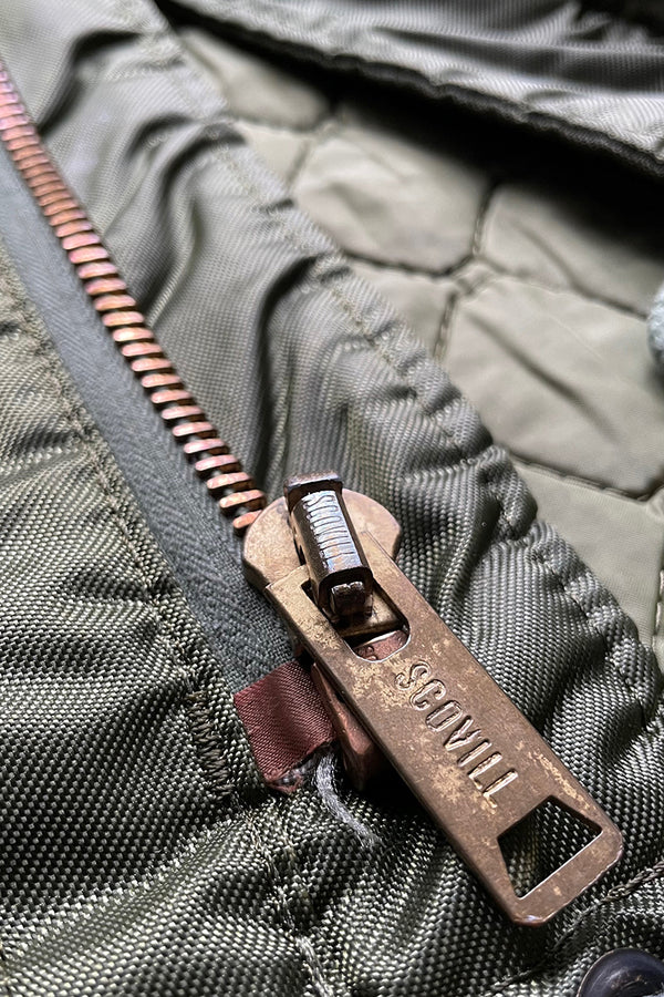 85'S A-2 NYLON DECK JACKET / OLIVE［SIZE: S USED]