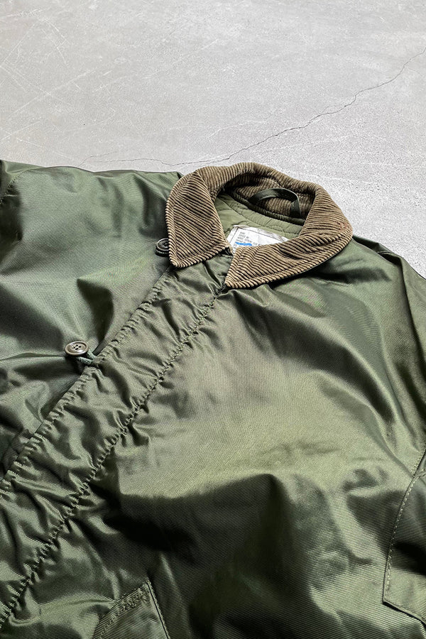 85'S A-2 NYLON DECK JACKET / OLIVE［SIZE: S USED]