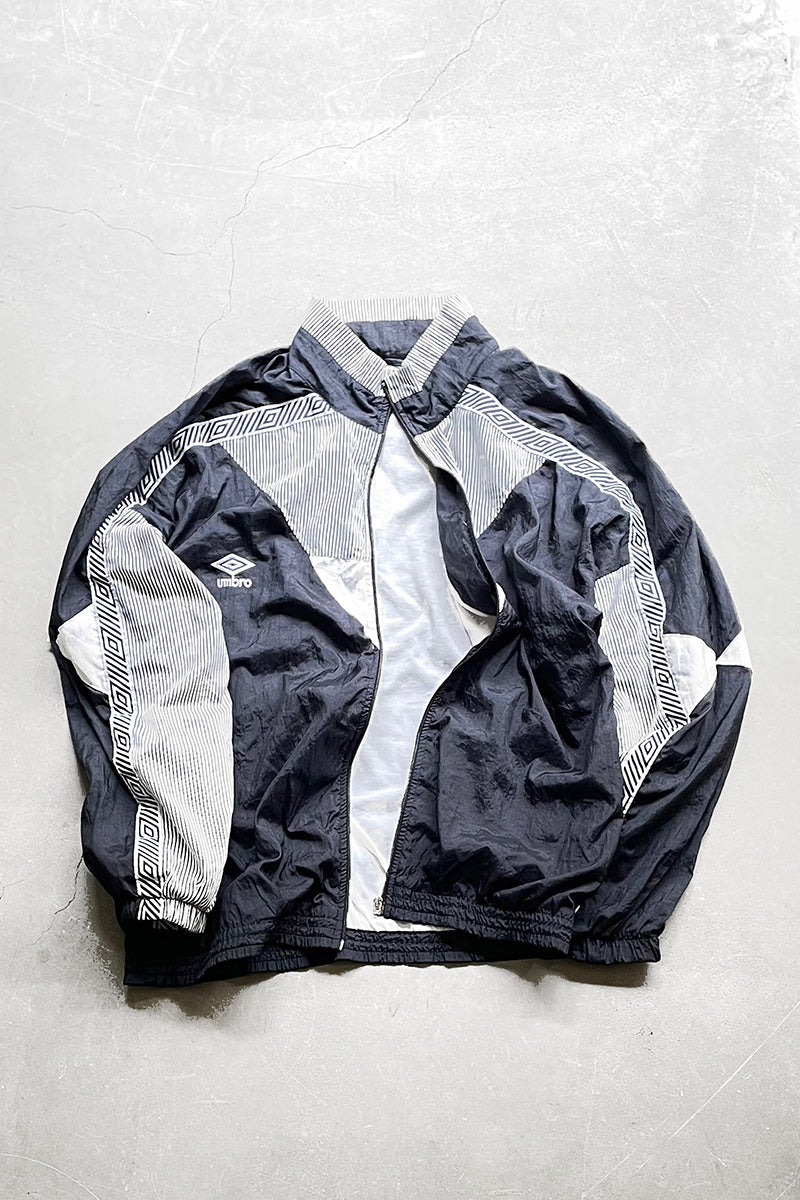 90'S NYLON TRACK JACKET / BLACK [SIZE: M USED]