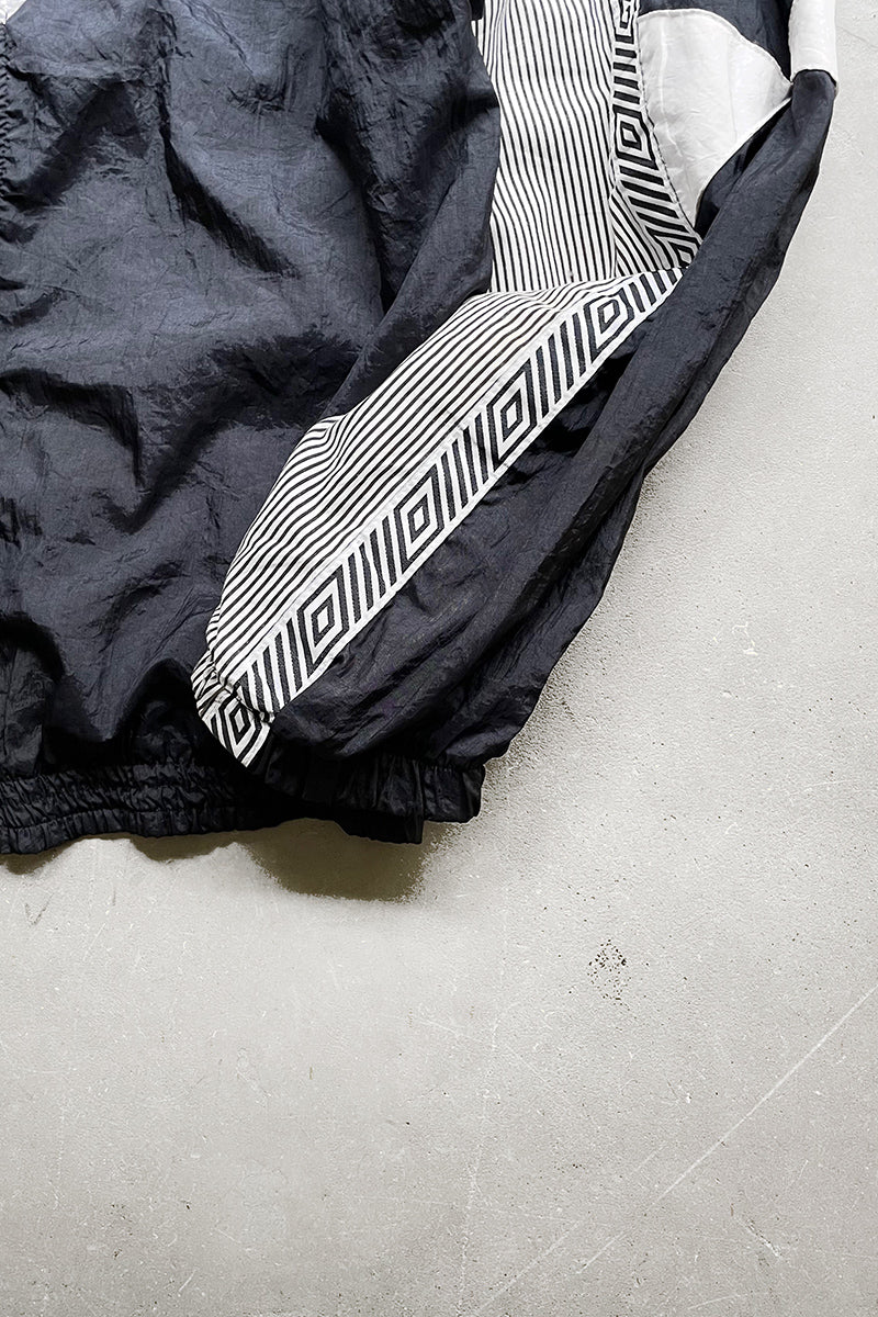 90'S NYLON TRACK JACKET / BLACK [SIZE: M USED]
