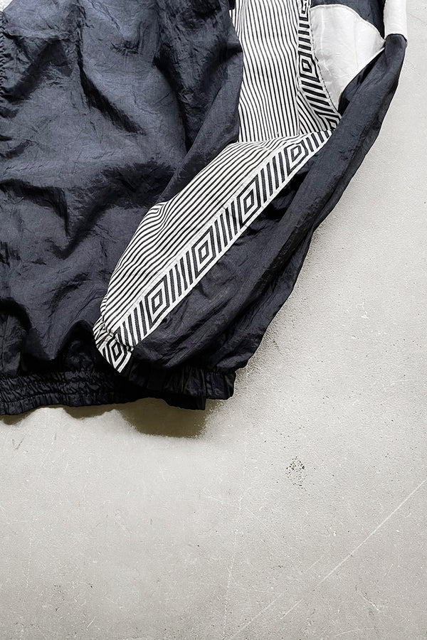90'S NYLON TRACK JACKET / BLACK [SIZE: M USED]