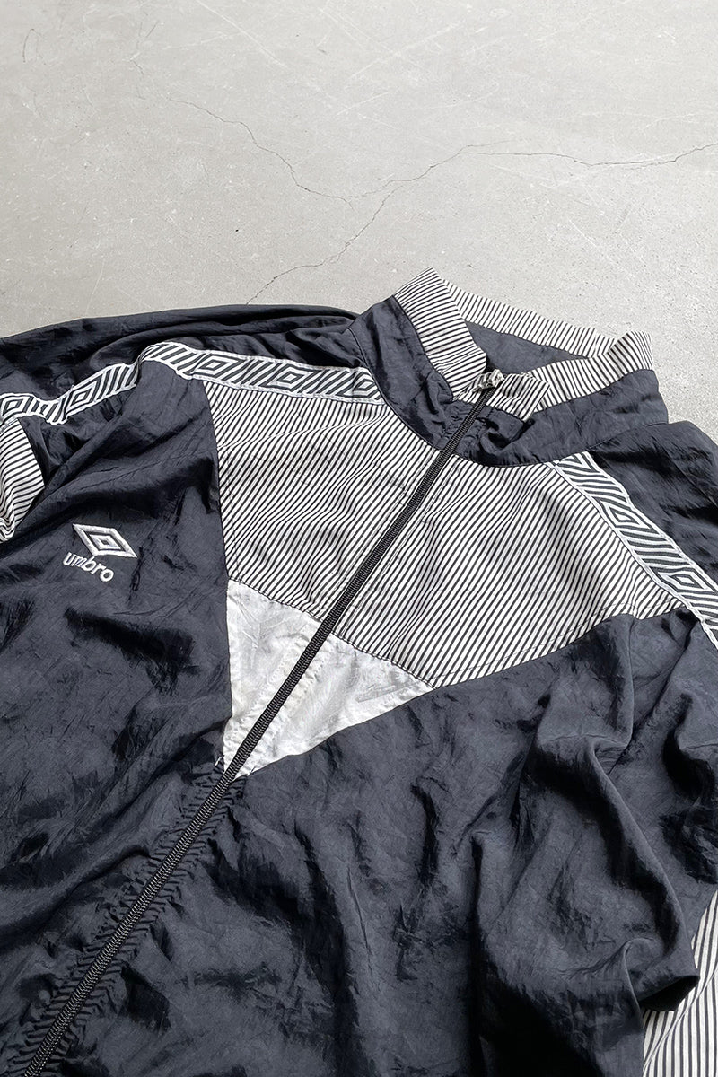 90'S NYLON TRACK JACKET / BLACK [SIZE: M USED]